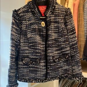 Chic Black and White Tweed Jacket